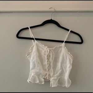 Princess Polly white laced up crop top